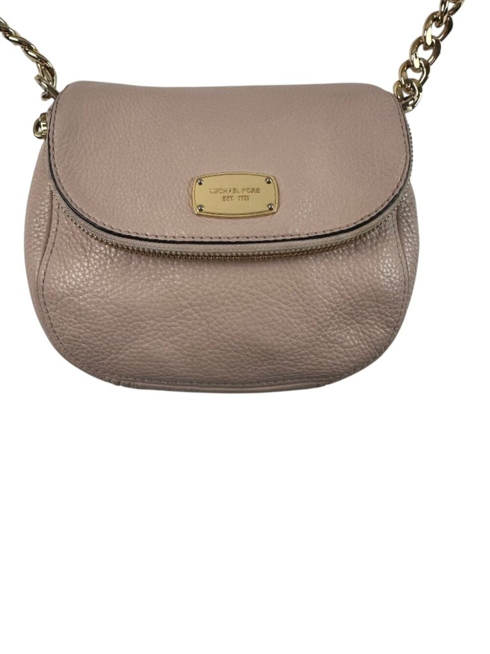 MICHAEL KORS Blush Pink Pebbled Leather Bedford Crossbody Bag Purse - Picture 2 of 11